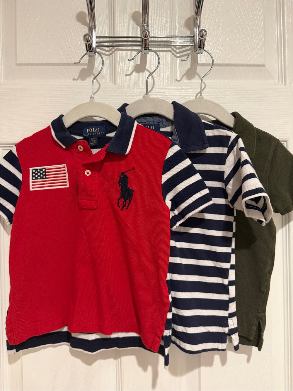 Lot of 3 Toddler Boys Polo Ralph Lauren Shirt Bundle 2T Preppy Polo Shirts